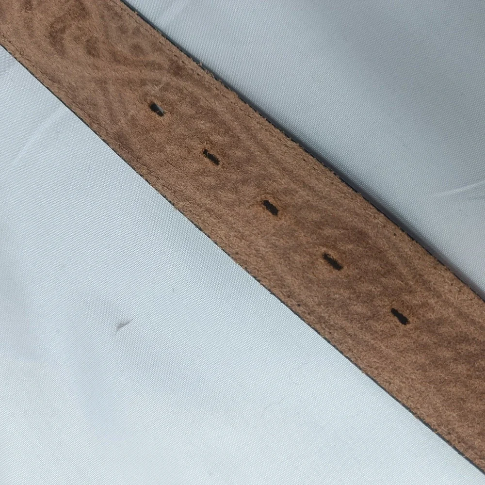Nocona Belt Co Womens Brown Tooled Leather Western Belt Floral Basketweave 36